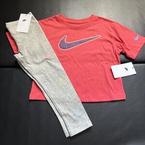 NWT Nike Glitter Tee &  Leggings Set Girls Size 6